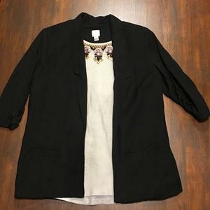 Lauren Conrad Black 3/4 Sleeve Blazer